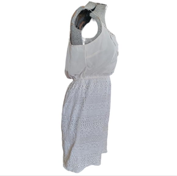 Maurices cream boho lace spaghetti strap mini dress womens large - Picture 2 of 10